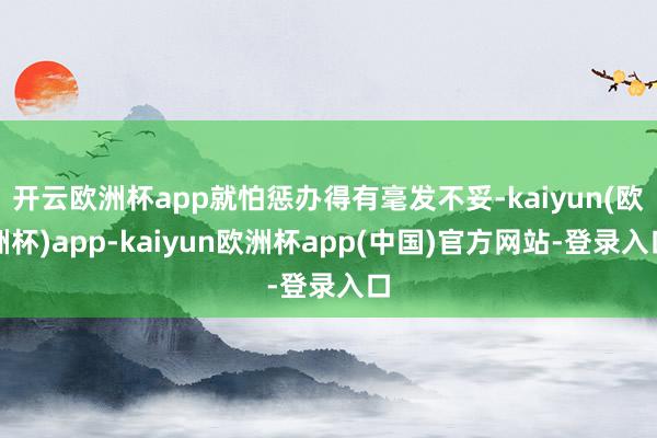 开云欧洲杯app就怕惩办得有毫发不妥-kaiyun(欧洲杯)app-kaiyun欧洲杯app(中国)官方网站-登录入口